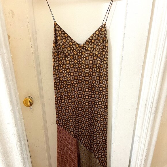 GORGEOUS Print Maxi Slip Dress - 70s 90s Retro Zara - NWT size S-M - Picture 4 of 8
